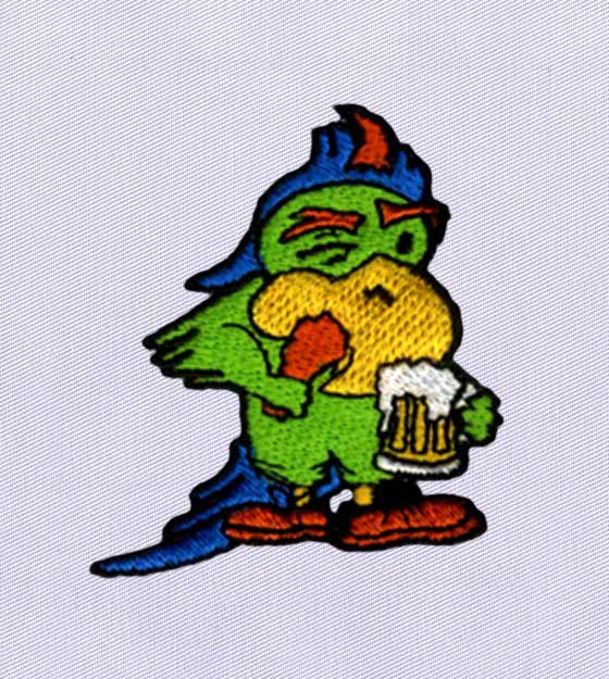 Funny Intoxicated Parrot Embroidery Design
