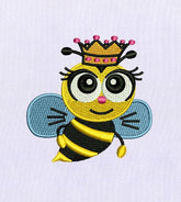 Wide Eyed Lovable Queen Bee Embroidery Design