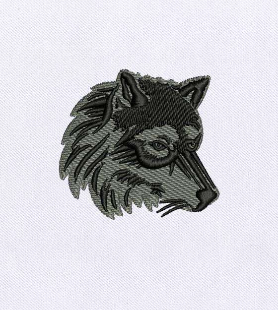 Ominously Lurking Wolf Embroidery Design