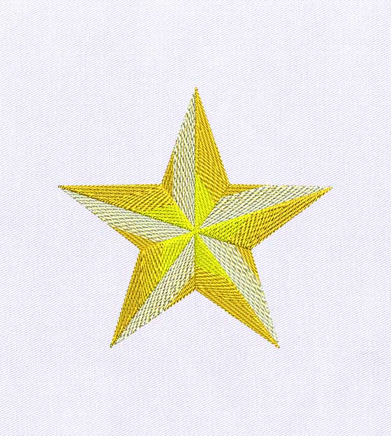Luxurious Gold Star Embroidery Design