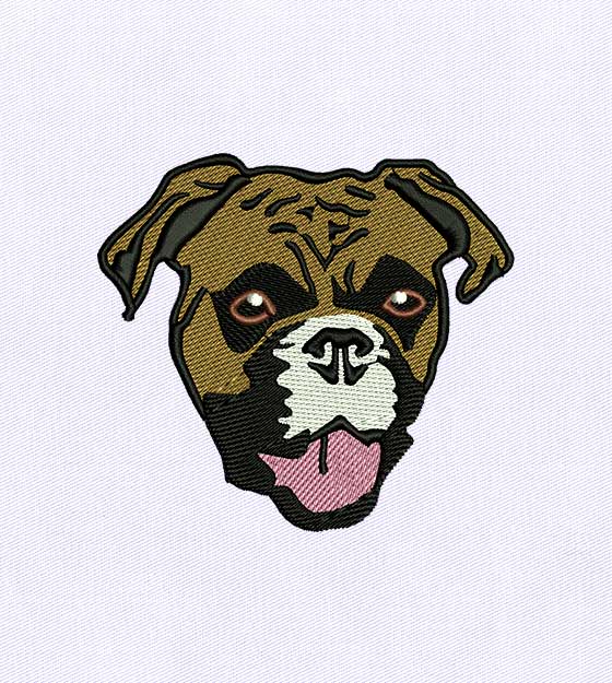 Boxer Face Embroidery Design