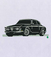 Breathtakingly Black and White Car Embroidery Design