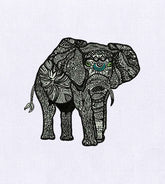 Mandala Elephant Embroidery Design