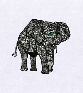 Mandala Elephant Embroidery Design