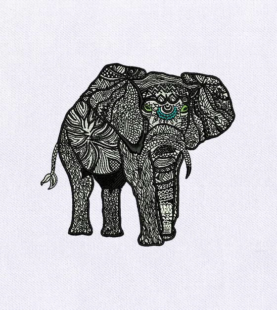 Mandala Elephant Embroidery Design