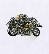 Skeleton Hell Rider Embroidery Design