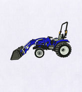 Charged Blue Tractor Embroidery Design