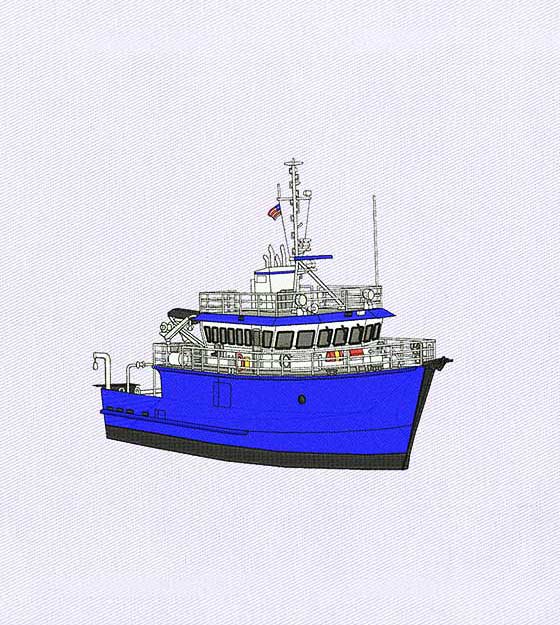 Extravagant Ocean Liner Embroidery Design