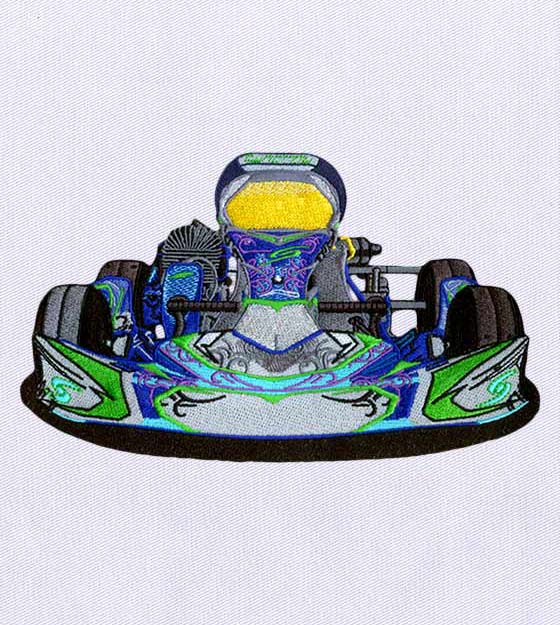 Vivacious Colorful Sports Car Embroidery Design