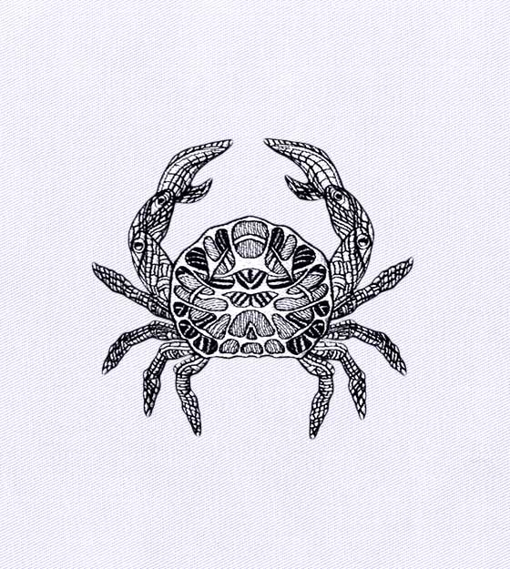 Beautifully Melancholy Crab Embroidery Design