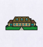 Quaint Little House Embroidery Design