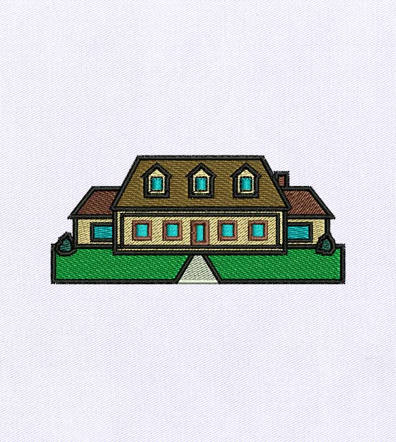 Quaint Little House Embroidery Design