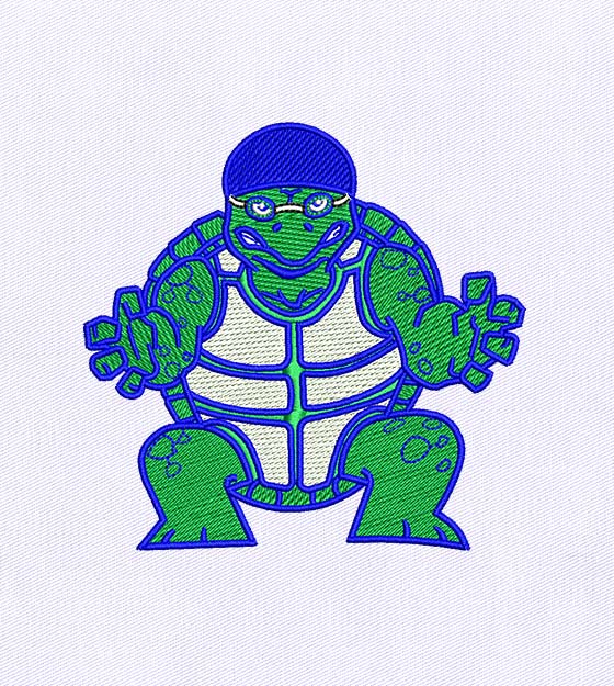 Spirited Turtle Machine Embroidery Design