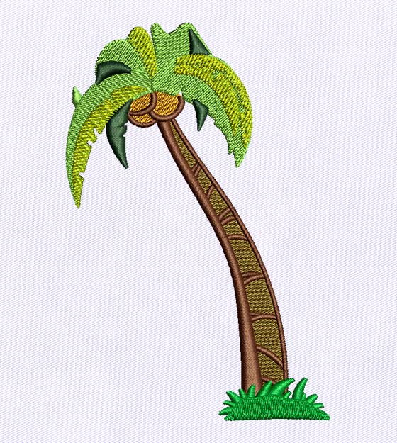 Colorful Palm Tree Embroidery Design