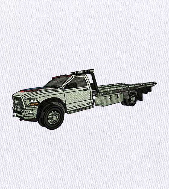 Stunning White Pick-up Truck Embroidery Design