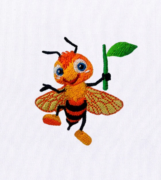Chirpy and Cheerful Bee Embroidery Design