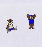 Exercising Bears Embroidery Design