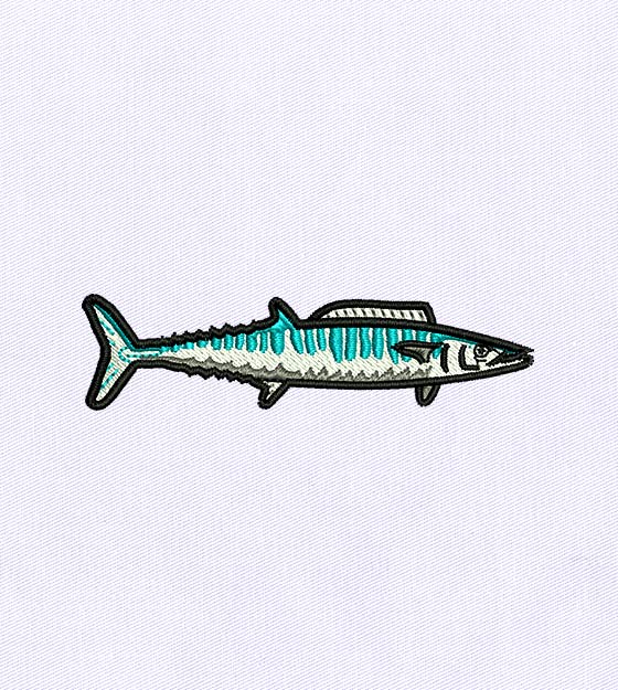 Artistic Blue Fish Embroidery Design