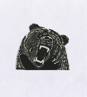Wild Roaring Bear Embroidery Design