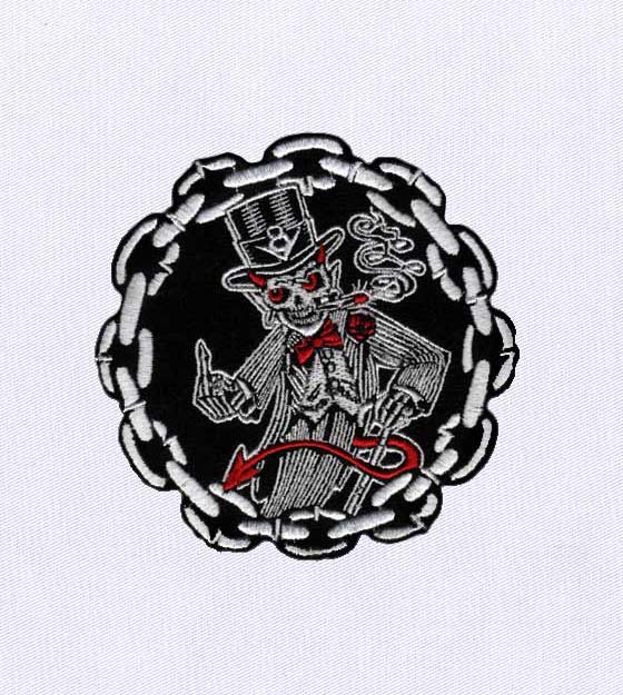 Amusingly Elegant Devil Embroidery Design