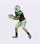 Sturdy and Lively Quarterback Embroidery Design