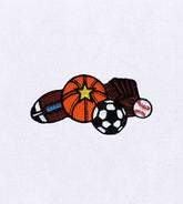Vibrant Sport Equipment Embroidery Design