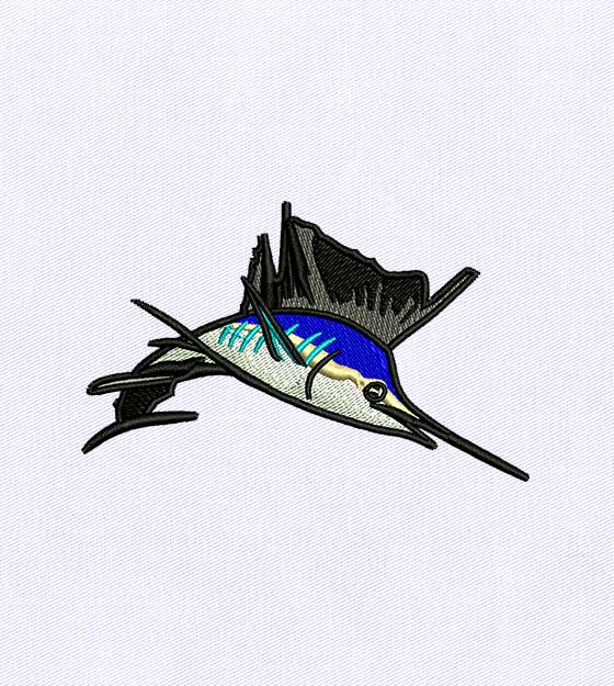 Vibrant Sword Fish Digital Embroidery Design