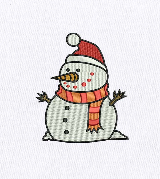 Delightful Christmas Induced Snowman Embroidery Design