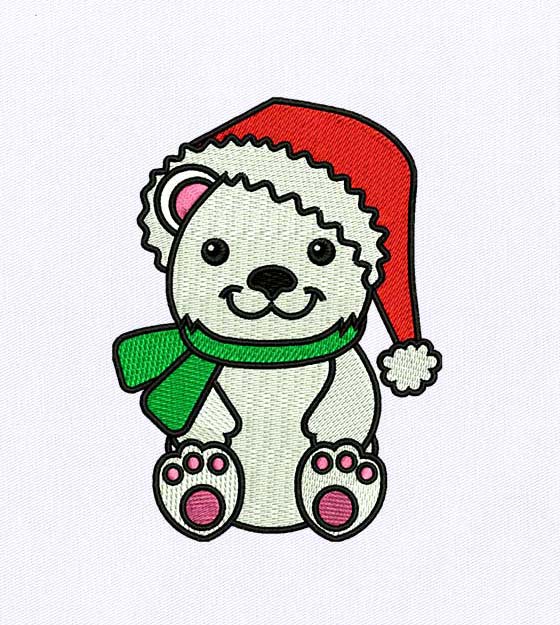 Christmas Teddy Bear Embroidery Design