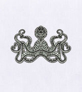Wonderfully Monotone Octopus Embroidery Design