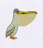 Charmingly Understated Pelican Embroidery Design