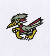 Spirited Road Runner Bird Embroidery Design
