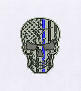 Patriotically Dangerous Skull Embroidery Design