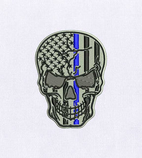 Patriotically Dangerous Skull Embroidery Design
