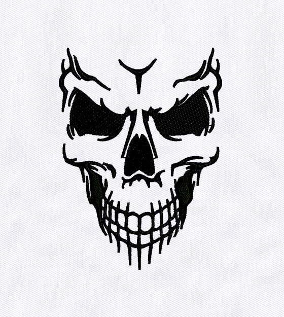 Looming Skeleton Face Machine Embroidery Design