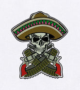Dangerous Skeletal Cowboy Embroidery Design