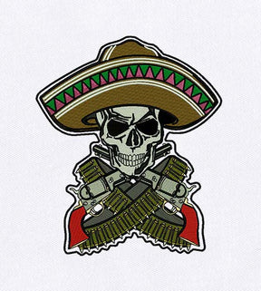 Dangerous Skeletal Cowboy Embroidery Design