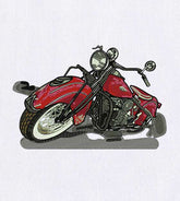 Fierce Red Flaming Bike Embroidery Design
