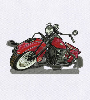 Fierce Red Flaming Bike Embroidery Design