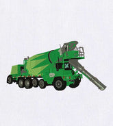 Concrete Mixer Truck Embroidery Design