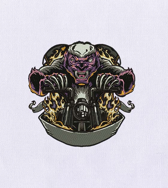 Ferocious Beast Rider Embroidery Design