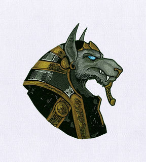 Mystical Egyptian Wolf Embroidery Design