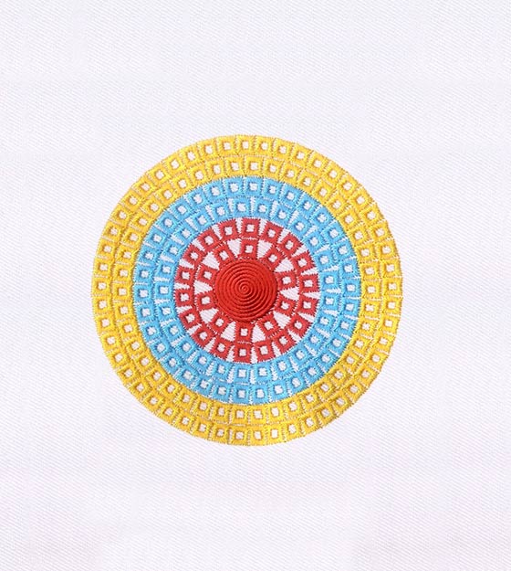 Geometric Boxes in a Circle Quilting Embroidery Design