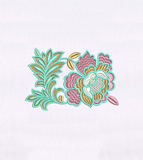 Beautifully Color Coordinated Flower Embroidery Design