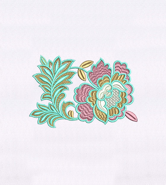 Beautifully Color Coordinated Flower Embroidery Design