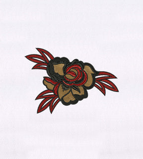 Goth Inspired Rose Flower Embroidery Design