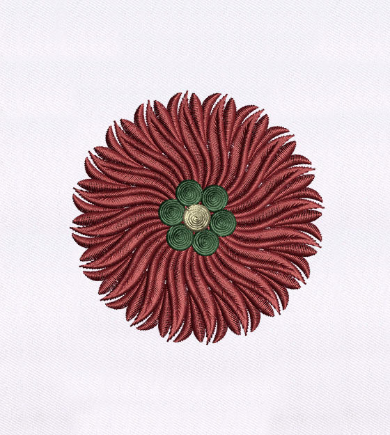 Beautifully Symmetrical Flower Embroidery Design