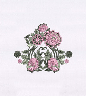 Subtly Detailed Flower Quilting Embroidery Design