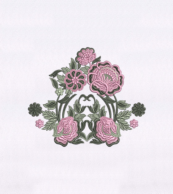 Subtly Detailed Flower Quilting Embroidery Design