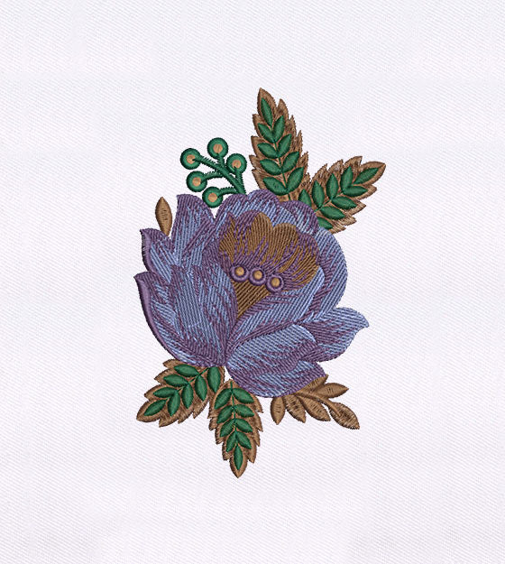 Beautiful Precious Purple Flower Embroidery Design